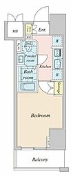 プラウドフラット神楽坂2 1Kの間取図画像