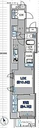 クリスタルパレス蒲西 1LDKの間取図画像