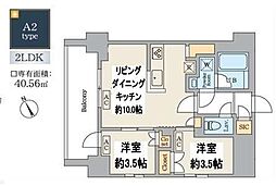 大田区南蒲田2丁目マンション 2LDKの間取図画像