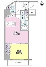 コンフォリア新宿御苑2 1LDKの間取図画像