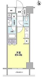 コンフォリア新宿御苑2 ワンルームの間取図画像