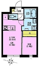アドレアーバン大森町 1LDKの間取図画像