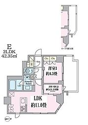 クレストコート東池袋 2LDKの間取図画像