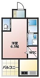 プルナス蒲田 1Kの間取図画像