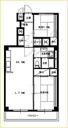 藤和東中野コープ 2LDKの間取図画像