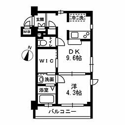 レジディア代々木2 1LDKの間取図画像