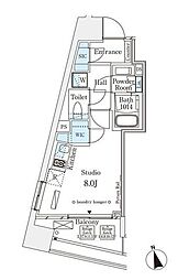 パークナードフィット南青山Vista ワンルームの間取図画像