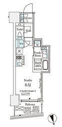 パークナードフィット南青山Vista ワンルームの間取図画像