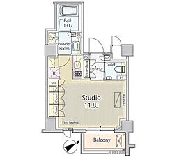 パークアクシスプレミア表参道 ワンルームの間取図画像