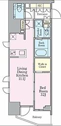 グランリビオ芝大門 1LDKの間取図画像