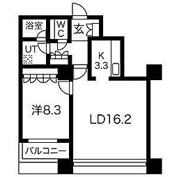 グランパークハイツ 1LDKの間取図画像