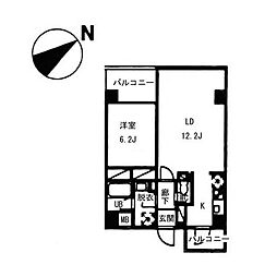 ヴォアラクテ西早稲田 1LDKの間取図画像