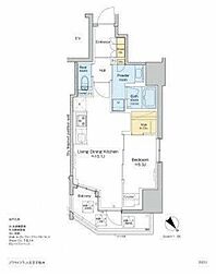 プラウドフラット文京千駄木 1LDKの間取図画像