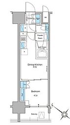 ルフォンプログレ西大井プレミア 1DKの間取図画像
