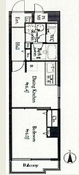 キャッスルマンション西新宿 1DKの間取図画像