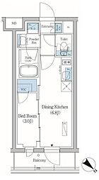 品川区旗の台5丁目マンション 1DKの間取図画像