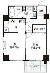 明石町ツインクロス 1LDKの間取図画像