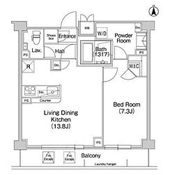 COMFORIA駒場 1LDKの間取図画像