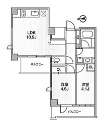 Lighthouse中馬込 2LDKの間取図画像