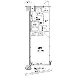 COMFORIA目黒八雲 ワンルームの間取図画像