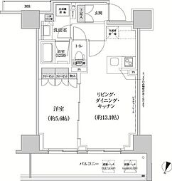 パークハビオ渋谷本町レジデンス 1LDKの間取図画像