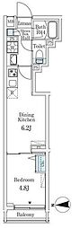 クレアティフ文京千駄木 1DKの間取図画像
