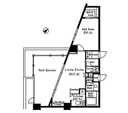 PARKROUGE赤坂檜町 1LDKの間取図画像
