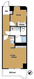 GSハイム東高円寺 1LDKの間取図画像