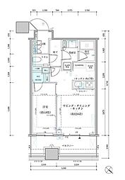 パークタワー勝どきサウス 1LDKの間取図画像