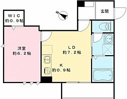 カームコートK 1LDKの間取図画像
