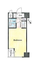 フォンテ六本木 ワンルームの間取図画像
