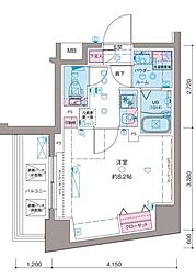 ガリシア新宿North2 1Kの間取図画像