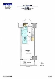 プラウドフラット本所吾妻橋 1Kの間取図画像