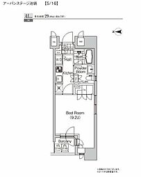 プライムアーバン池袋 1Kの間取図画像