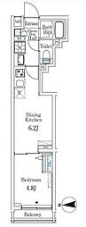 クレアティフ文京千駄木 1DKの間取図画像