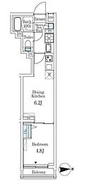 クレアティフ文京千駄木 1DKの間取図画像