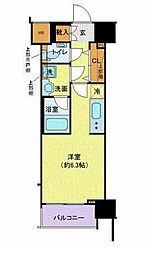 ラグディア芝公園 ワンルームの間取図画像