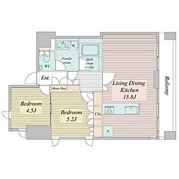 プロスペクトKALON三ノ輪 2LDKの間取図画像
