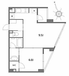 ベルジューレ高輪 1LDKの間取図画像