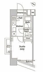 ファーストリアルタワー新宿 1Kの間取図画像