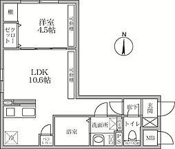 ラヴィエール大島&ミュウ 1LDKの間取図画像