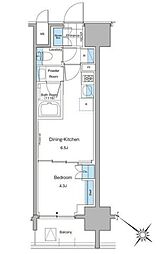 ルフォンプログレ西大井プレミア 1DKの間取図画像
