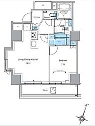 ルフォンプログレ渋谷ヒルトップ 1LDKの間取図画像