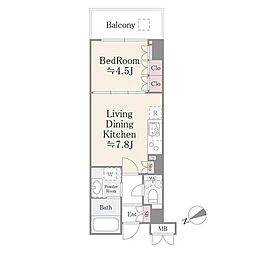 RiverPark門前仲町 1LDKの間取図画像