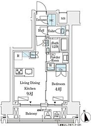 シーズンフラッツ浅草六丁目 1LDKの間取図画像