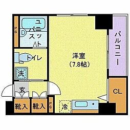 ドルチェ銀座東・壱番館 ワンルームの間取図画像