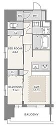 スプランディッド門前仲町 1LDKの間取図画像