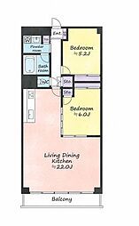 イトーピア東陽町マンションB棟 2LDKの間取図画像