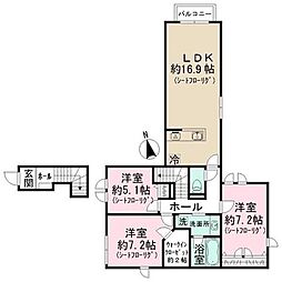 UXコート 3LDKの間取図画像