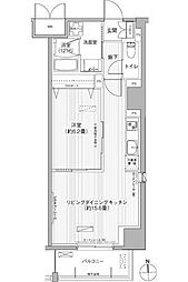 グランシャルール武蔵境 1LDKの間取図画像